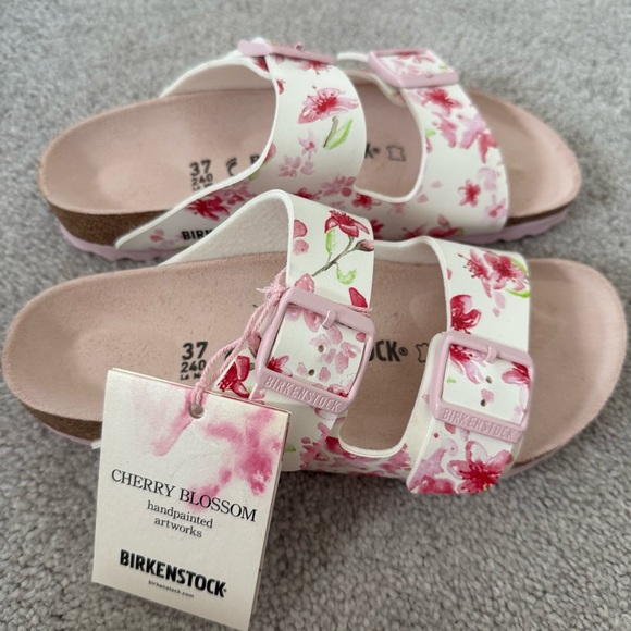 NWT Birkenstock Arizona Womens Blossom White Birko-Flo - Picture 2 of 9